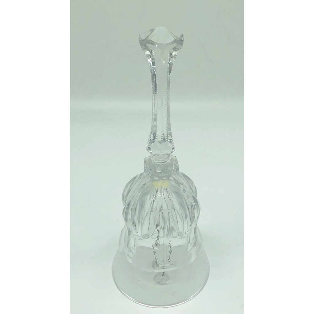 Vintage Clear Crystal 8” Bell Cut Glass Etched Design